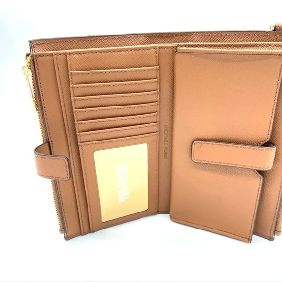 Michael Kors Large Charlotte Tote Bag & Double Zip Wallet Brown (NWT) - Picture 6 of 12